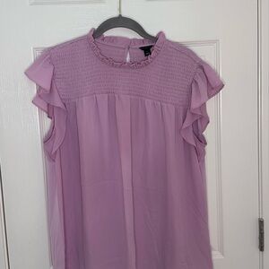 Ann Taylor Lilac Ruffle Blouse